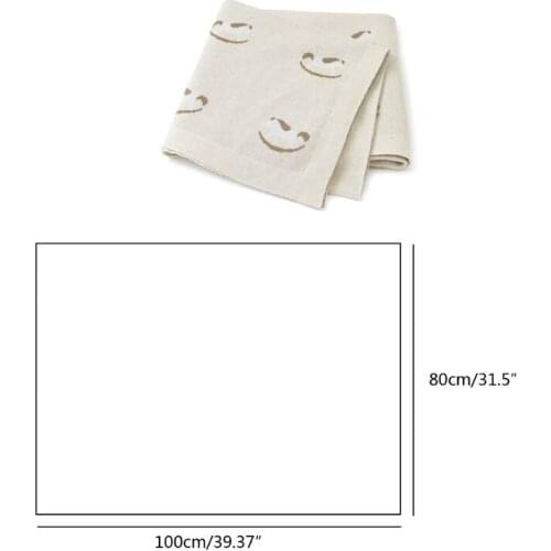 Baby Blanket Cotton Knitted Soft Blanket for Newbron 100*80cm Toddler Quilt U7EE