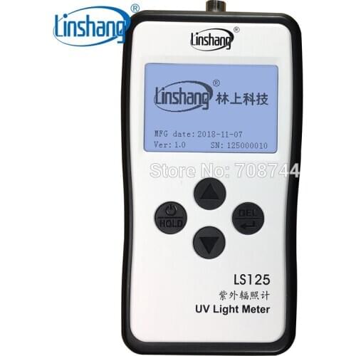 Linshang LS125 UV Light Meter Test Ultraviolet Power UV Intensity Energy for 365nm 395nm UVA LED UVB UVC Waterproof Sensor Probe