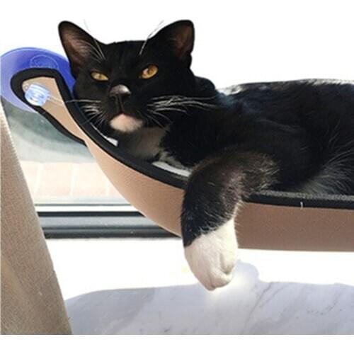 Cat Hammock Bed Mount Window Lounger Suction Cups Warm Bed For Small Big Pet Cat Rest House Sun Wall Bed Soft Ferret Cage ZM727