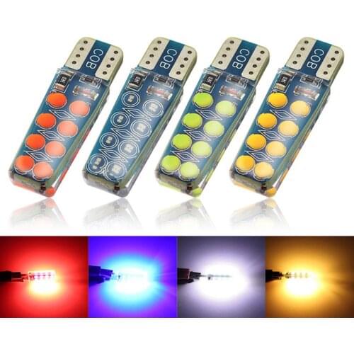 2pcs w5w t10 Led Canbus Light Bulbs COB 16SMD 194 168 Led Car License Plate Light reading light width lights White Blue Red 12V
