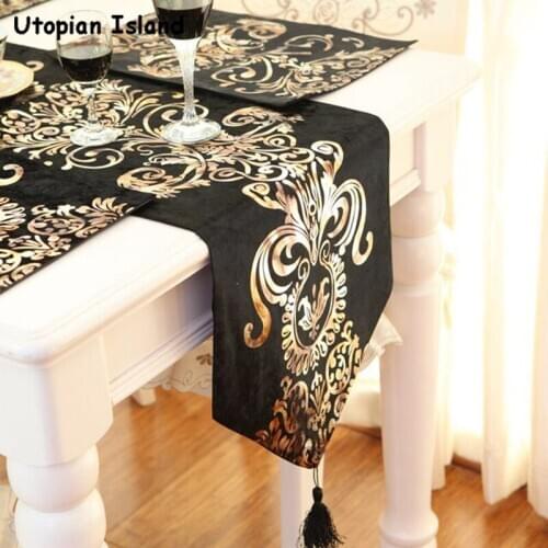 Table Runner Nordic Golden Table Runner Classic European Style Table Setting Christmas Decorations For Home Table Bed Runner