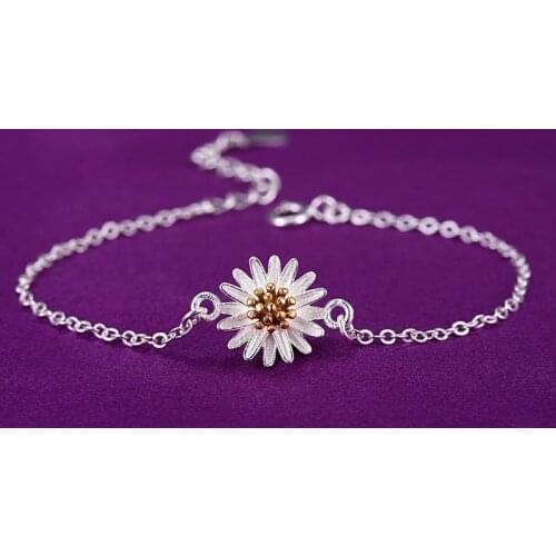 2021 New Bracelet Women Fashion Cute Korean Jewelry Small Fresh Daisy Flower Alloy Bracelet Necklace