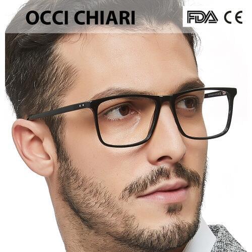 OCCI CHIARI Computer Glasses Frame Men Fashion Optical Eyeglasses frames Clear Lens blue light Gaming Eyewear Prescription Male
