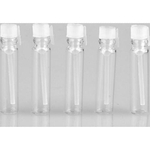 Wholesale 1 ml transparent glass perfume vial mini sample bottle cosmetic sample packaging container