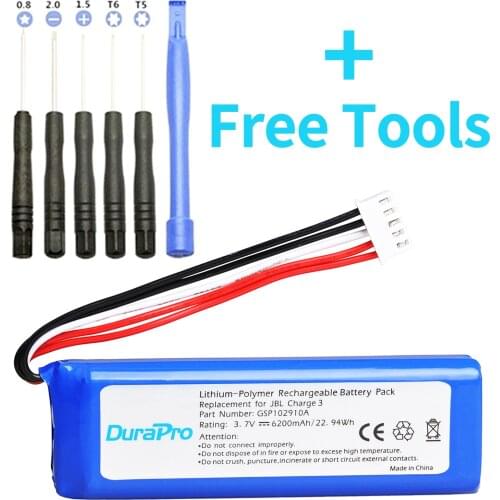 GSP-1029102A 3.7V 6200mAh Rechargeable battery Bateria GSP1029102A for JBL Charge 3