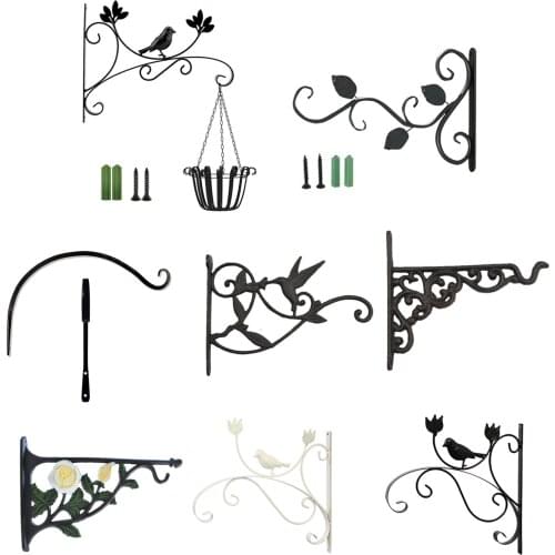 1PC Hanging Plants Bracket European Style Wall Planter Hooks Flower Pot Iron Lanterns Hanger for Garden Outdoor Indoor Patio