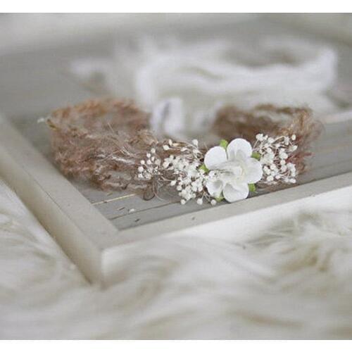 Flower headband baby girl headwear cured hay lovely headbands newborn photography props