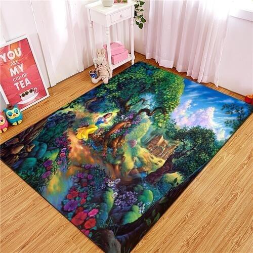 Princess Door Mat Waterproof Cartoon Anna Elsa Mat Cute Kitchen Rugs Bedroom Carpets Decorative Stair Mats Home Decor Crafts