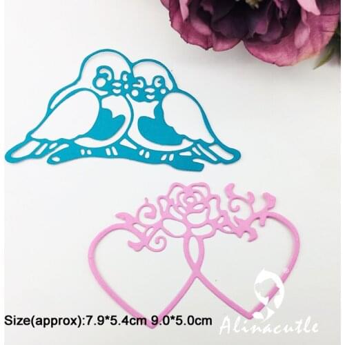 Metal Cutting Die CutI Love Pigeon Dove Heart Scrapbook Paper craft album Handmade Card Stencil Cutter Punch Art Dies Alinacutle