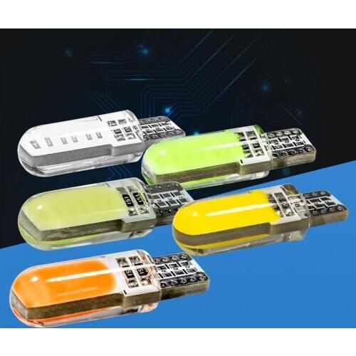 T10 W5W 192 168 Silicone COB LED Car Wedge Side Light License Plate Lamp Bulb