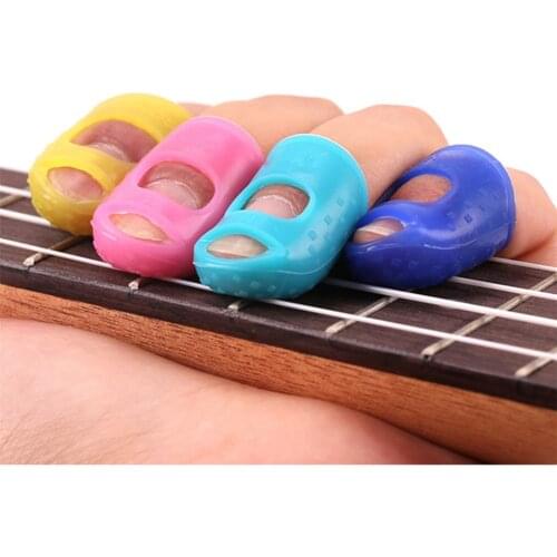 Silicone Anti Slip Finger Guards Guitar Fingertip Protectors for Ukulele Bass Finger Guards Guitar Fingertip Protectors