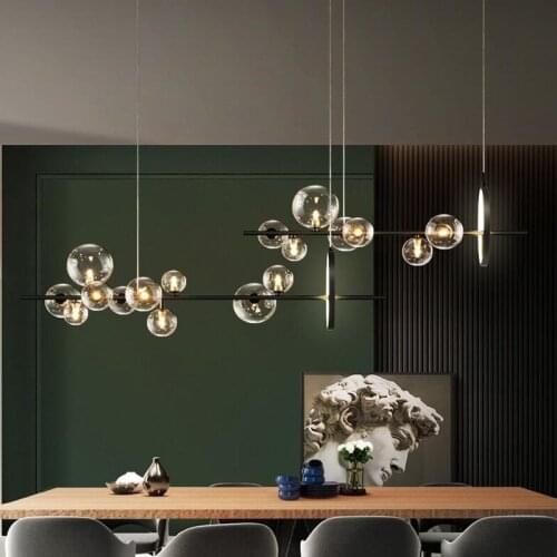 LED Postmodern Golden Black White Chandelier Lighting Suspension Luminaire Lampen For Dinning Room