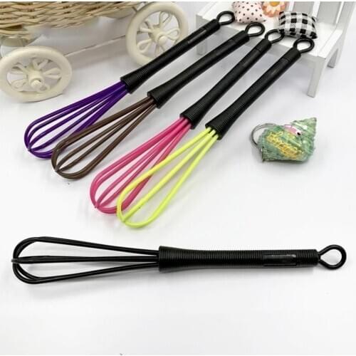 Whisk Mini Egg Rotary Egg Mixer Beaters Balloon Flat Steel Wire Bowl Scraper (color random) wholesale Promotional products