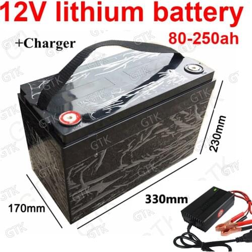 Waterproof 12v 250ah 200ah 150ah 120ah lithium ionli ion BMS 3s for inverter Boat RV backup power Solar energy +20A Charger