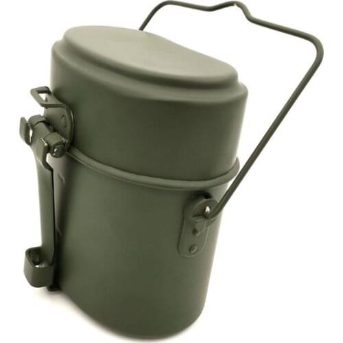 Military Green 3pcs in 1 Camping Cookware Cook Set Hiking Survival Bento Lunch Boxes Pot/Bowl Durable Box