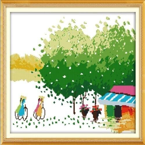 Joy Sunday Four Seasons Spring Summer Autumn Winter Embroidered Cross Stitch Harvest Season Handmade Decorative Painting 11&14CT