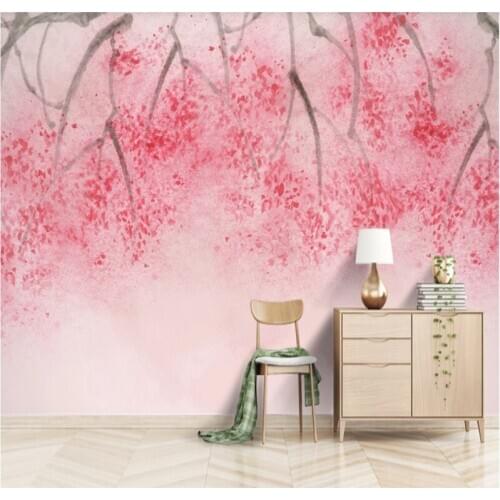 Xuesu Hand-painted flowers and vines decorative painting background wall ink flowers custom wallpaper 3D/5D/8D