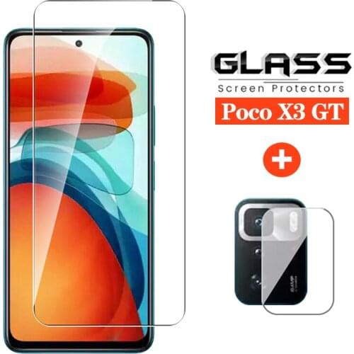 2 in 1 Tempered Camera Lens Glass For Xiaomi Poco X3 GT 5G PocoPhone Lens Protective Glass for xiaomi xiomi poco f3 gt x3 m3 pro