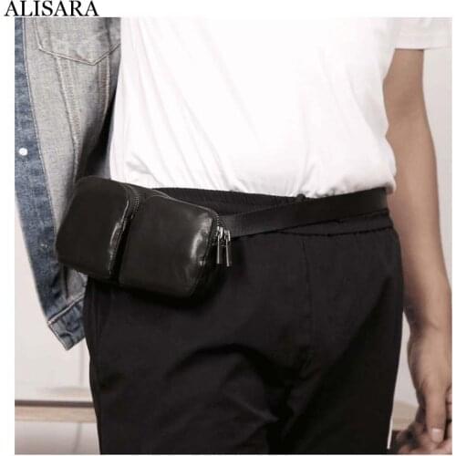 Alisara Youth Chest Bag First Layer Sheepskin Leather Top Quality Women Waist Bags Casual Satchels Organizer Messenger Pack