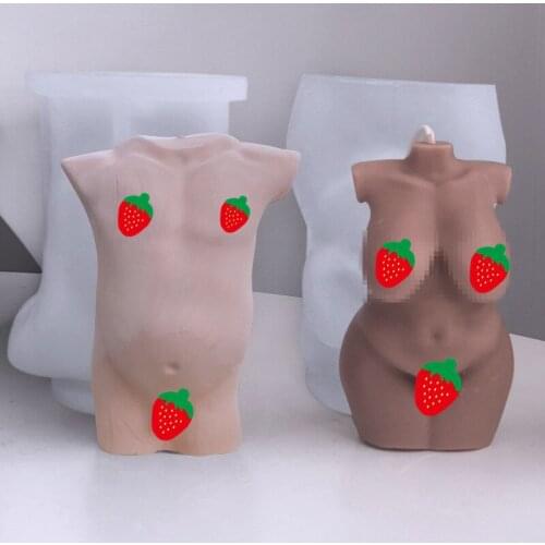 Fat Female Candle Mold Handmade Candle Silicone Molds Natural Women Body Wax Mold Plaster Candle Soap Mould Cake Decor