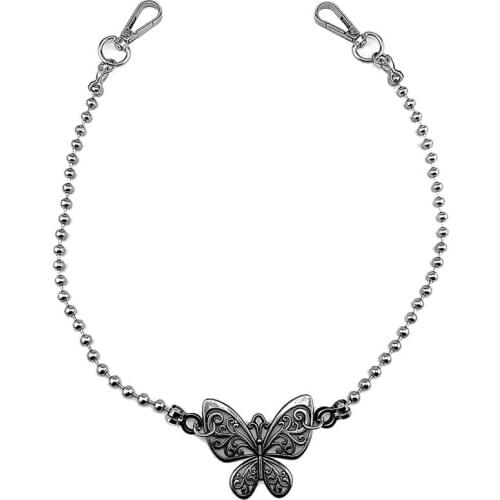 1pc Fashion Waist Chain Pants Chain Vintage Butterfly Decor Punk Style Pocket Chain Wallet Chain Hiphop Jewelry Accessories