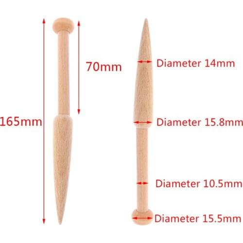 1PC DIY Weaving Tool Wood Woven Sweater Scarf Tapestry Bobbin Stick Single Head Solid Crochet Hook DIY Loom Tool