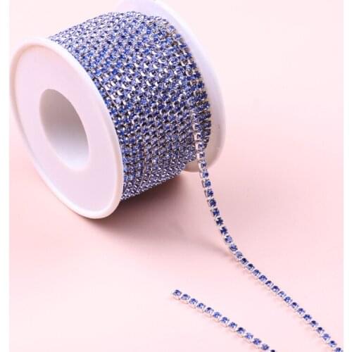 10Yards/Roll Ss6-Ss12 Crystal Rhinestone Chain Sew-On Glue-On Rhinestones Trim Cup Chain For Clothes Diy Chain Accessories