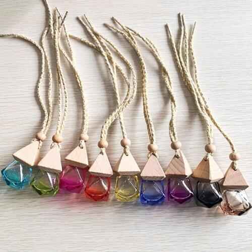 100pcs 8ml Car Hanging Perfume Air Freshener Diffuser,Essential Oil Pendant Perfume Vials,Thick Clear Glass Fragrance Container