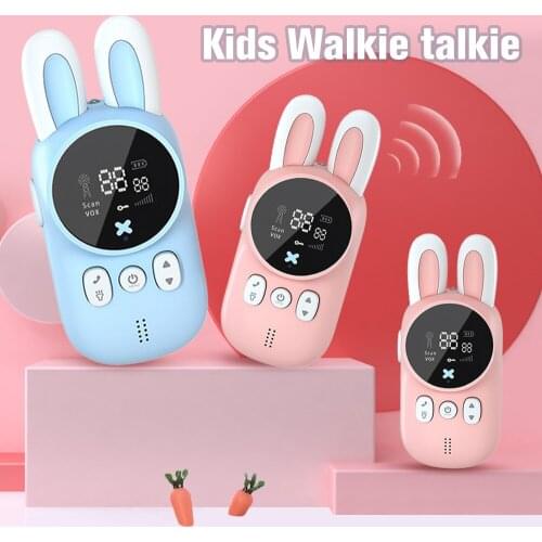 3PCS Kids Radio Mini Walkie Talkie Cute Rabbit Children Two Way Radio Toys Radio 1-3 km Talk Range PMR Radio for Childs Gifts