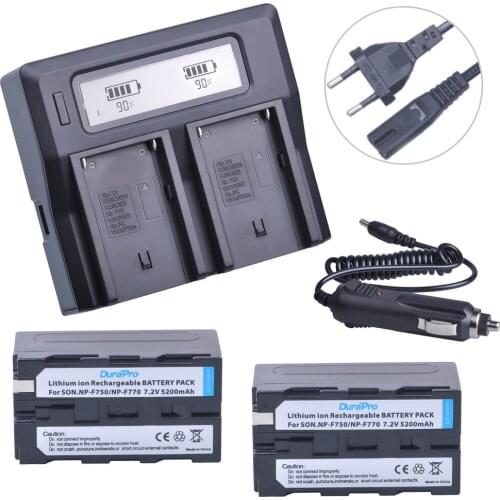5200mAh NP-F770 LED Indicator NP F750 NP NP-F750 Battery Akku + LCD USB Charger for Sony NP F970 F960 F550 F570 QM91D CCD-RV100