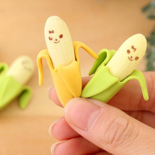 60pcs kawaii rubber eraser cute detachable banana erasers for kids school pencil korean stationary supplies gift items goma bulk