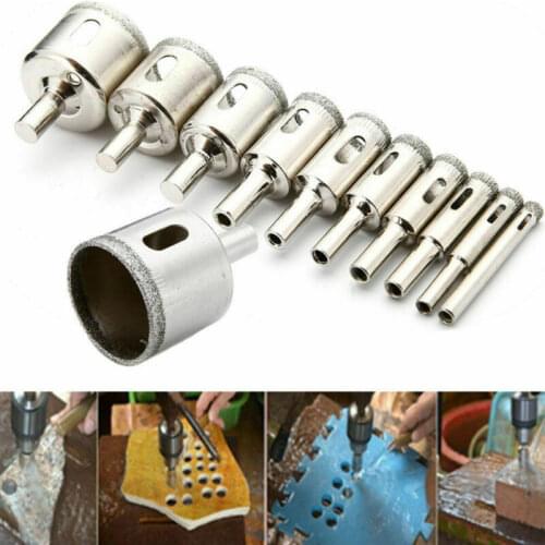 10pcs/set diamond hole saw drill bit glass tile saw cutting tool 6-32mm