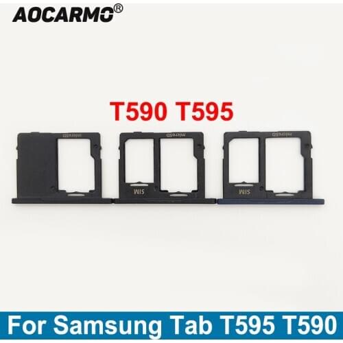 Aocarmo Sim Card MicroSD Holder Nano SIM Tray Slot Replacement Parts For Samsung GALAXY Tab A2 T5985 T590 SM-T595C SM-T590C