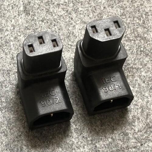 Audio Accessorie 90/1 90/2 Gold Plated Power Plug IEC Connector Right Angle Adapter