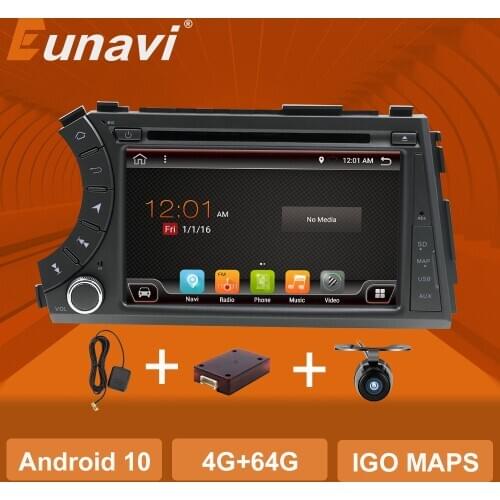 Eunavi 2din Android10 Car DVD Multimedia player Auto for Ssang yong Ssangyong Actyon Kyron Android system 2din DVD radio stereo