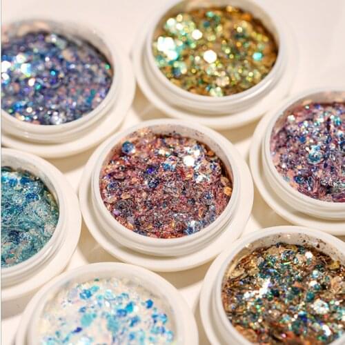 Sparkle Powder Fashion Nail Glitter Holographics Chrome Dust Sparkling Flakes Pigment Manicur Nail Art Decorations
