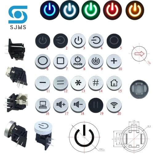 2Pcs 7*7*13.4mm Side Insert Side Press Through Hole Micro Push Button Tactile Momentary With LED Tact Push Indication Switch