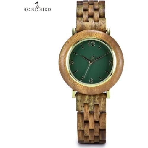 BOBOBIRD Ladies Wrist watch Wooden Watches Women Top Luxury Handmade Female Clock 3 Colors Gift for Ladies In Box