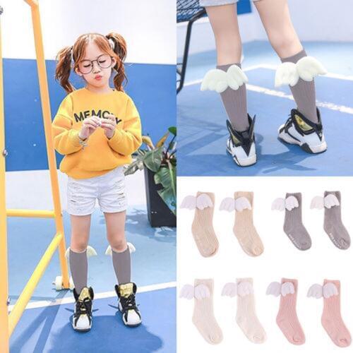 Newly Cute Lovely Baby Kids Toddler Girl Ruffles Soft Knee High Leg Warmer Cotton Angel Wings Socks 0-4Y 4 Style