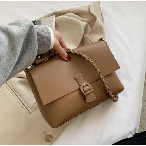 Imple Solid Color PU Leather Crossbody Bags For Women 2020 Winter Branded Trend Bag Lady Luxury Travel Handbags hot sale