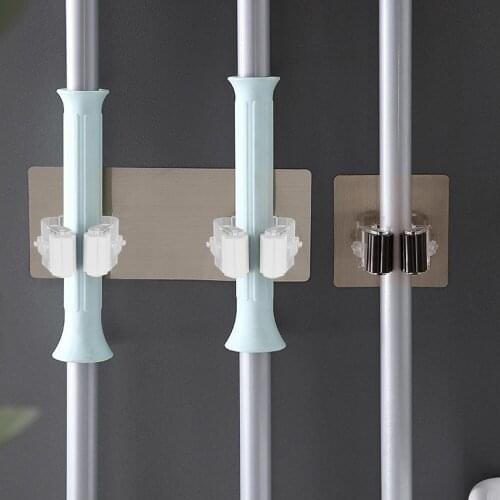 Sticky Multi-purpose Hook Wall-mounted Mop Storage Rack Broom Hanger Kitchen Utensil Hook Kitchen Bathroom Powerful Hook