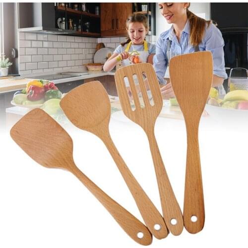 Hot Bamboo Wood Kitchen Tools Spoons Spatula Wooden Cooking Mixing Utensils Tool NOV99