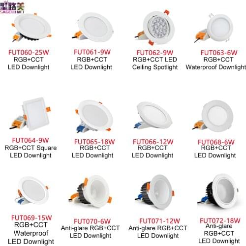 MiBoxer FUT060/061/062/063/064/065/066/068/069/070/071/072 LED Downlight Spotlight Dimmable RGB+CCT 50/60Hz6W/9W/12W/15W/18W/25W