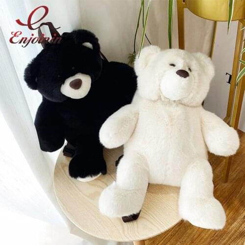 Cute Teddy Bear Style Backpack Young Girls Travel Backpack School School Bag Female Shoulder Bag Women Fashion Pouch 2021 Plush