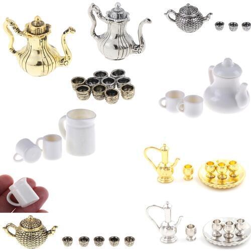 Multiple Tea Set Teapot Cup 1: 12 Tableware Kitchen Dollhouse Furniture Miniature Dining Ware Toy Baby Children Toys