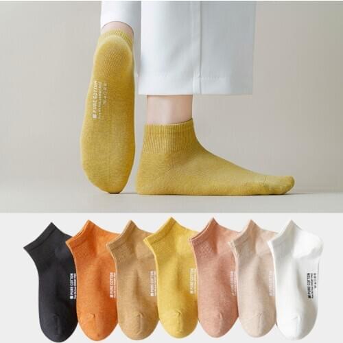 Women Socks Spring Summer Fashion Color Invisible Socks Cotton Women Fashion Ankle Socks Female Casual Breathable High Quality