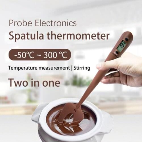 New!Digital Cooking Thermometer Double Use Silicone Scraper Spatula Cooking Food Thermometer Home Bake Tool Kitchen Accessories
