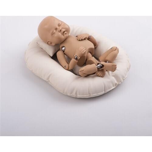 3pcs Newborn Baby Girls Boys Pillow PU leather baby Posing Pillow new born photography props White Basket Filler Photo Shooting
