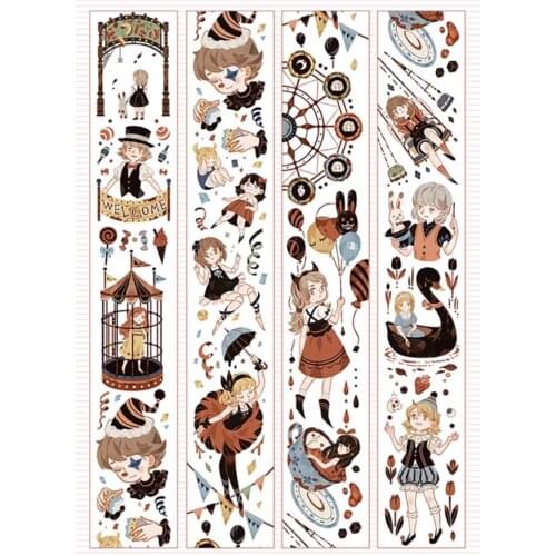 Lovely Happy Girl PET Tape for Bullet Journal Card Making DIY Scrapbooking Decorative Sticker