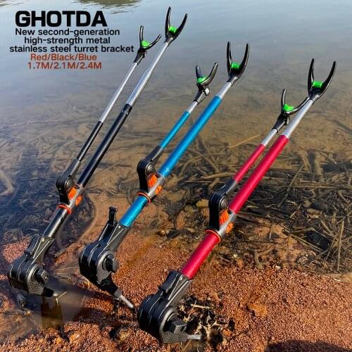 Adjustable Fishing Rod Pole Holder Bracket Stand 1.7M 2.1M 2.4M 3 Colors Fishing Tackle
